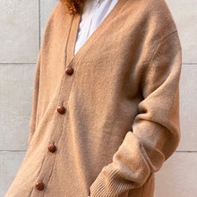 Load image into Gallery viewer, Cardigan 100% cammello oversize 90s