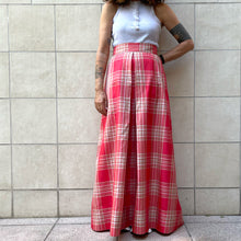 Load image into Gallery viewer, Maxi gonna sartoriale check lampone 70s