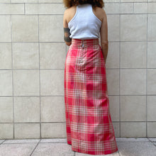 Load image into Gallery viewer, Maxi gonna sartoriale check lampone 70s