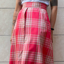 Load image into Gallery viewer, Maxi gonna sartoriale check lampone 70s