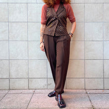 Load image into Gallery viewer, Completo giacca gilet pantalone marrone paillettes 80s