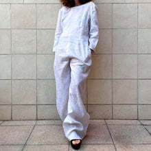 Load image into Gallery viewer, Jumpsuit in jacquard di lino bianca 90s