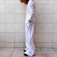Load image into Gallery viewer, Jumpsuit in jacquard di lino bianca 90s
