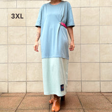 Load image into Gallery viewer, Mollami Dress Avio/Aloecon martingala fucsia