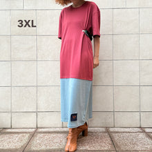 Load image into Gallery viewer, Mollami Dress Marsala/Avio con martingala verde bottiglia