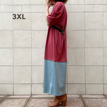 Load image into Gallery viewer, Mollami Dress Marsala/Avio con martingala verde bottiglia