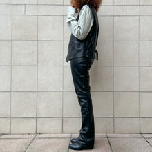 Load image into Gallery viewer, Gilet in pelle nera oversize 90s