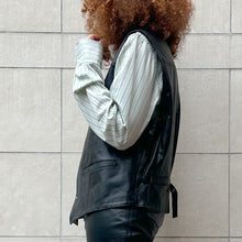 Load image into Gallery viewer, Gilet in pelle nera oversize 90s