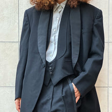 Load image into Gallery viewer, Tuxedo a tre pezzi in lana nero 1957