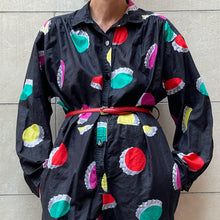 Load image into Gallery viewer, Jumpsuit Oceano nera con stampe 80s