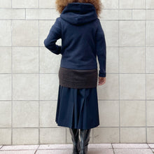 Load image into Gallery viewer, Giacca con cappuccio Trench , in lana blu