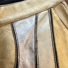 Load image into Gallery viewer, Pantaloni Alma  in pelle dorati e argento 90s
