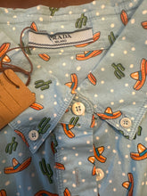 Load image into Gallery viewer, Camicia Prada color azzurra con  stampa sombrero e cactus s/s 2016

