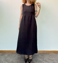 Load image into Gallery viewer, Abito in chiffon sartoriale nero 90s
