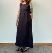 Load image into Gallery viewer, Abito in chiffon sartoriale nero 90s
