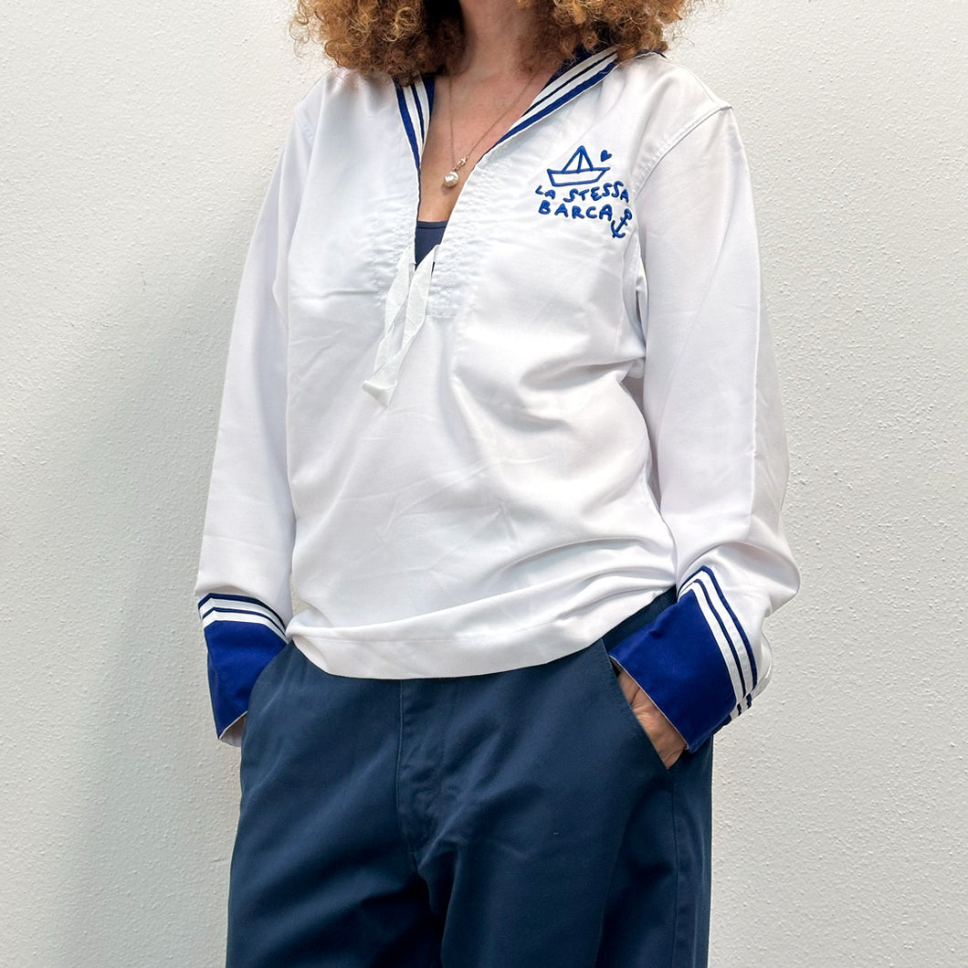 Blusa Popeye marina militare vintage La Stessa barca