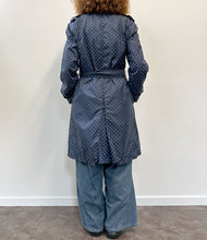 Load image into Gallery viewer, Trench Comme Des Garçon blu a pois bianchi 90s
