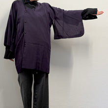 Load image into Gallery viewer, Giacca Michiyuki tradizionale giapponese vintage faille di seta color viola

