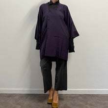 Load image into Gallery viewer, Giacca Michiyuki tradizionale giapponese vintage faille di seta color viola
