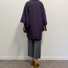 Load image into Gallery viewer, Giacca Michiyuki tradizionale giapponese vintage faille di seta color viola

