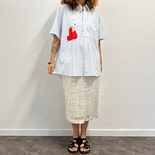Load image into Gallery viewer, Camicia righe MAKICHA Serigrafia a mano di Gigi Tarantola
