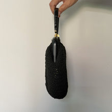 Load image into Gallery viewer, Borsa a Mano Vintage in Cordonetto/Uncinetto Nero – Anni '50/'60
