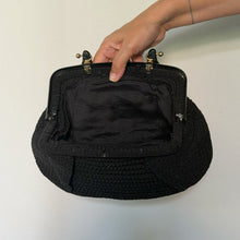 Load image into Gallery viewer, Borsa a Mano Vintage in Cordonetto/Uncinetto Nero – Anni '50/'60
