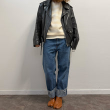 Load image into Gallery viewer, Giacca biker in pelle nera anni ’90
