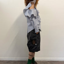 Load image into Gallery viewer, Camicia a righe bianco e blu firmata Self-Portrait
