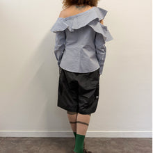 Load image into Gallery viewer, Camicia a righe bianco e blu firmata Self-Portrait
