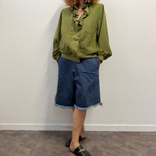 Load image into Gallery viewer, Bomber Vintage / Giacca Verde Oliva con Rouches
