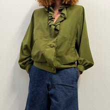 Load image into Gallery viewer, Bomber Vintage / Giacca Verde Oliva con Rouches
