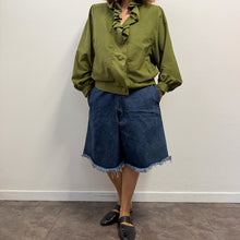 Load image into Gallery viewer, Bomber Vintage / Giacca Verde Oliva con Rouches
