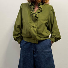 Load image into Gallery viewer, Bomber Vintage / Giacca Verde Oliva con Rouches
