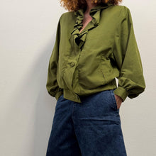 Load image into Gallery viewer, Bomber Vintage / Giacca Verde Oliva con Rouches
