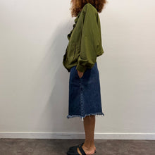 Load image into Gallery viewer, Bomber Vintage / Giacca Verde Oliva con Rouches
