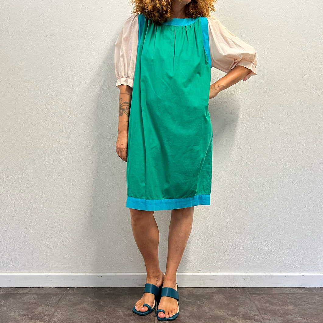 Abito block color fine anni ’70 – maniche a ballon – stile Saint Laurent