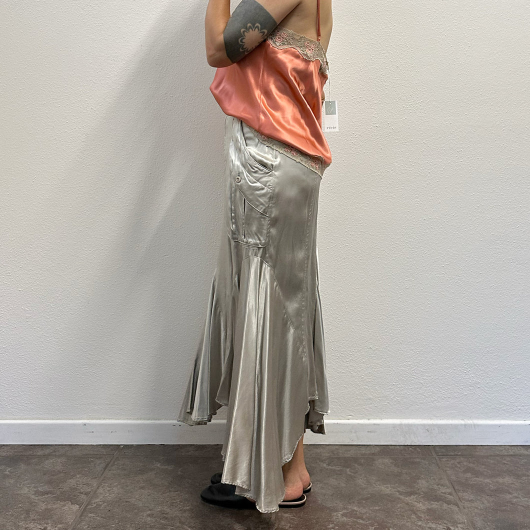 Gonna Atsuro Tayama – Y2K – satin argento Made in Japan