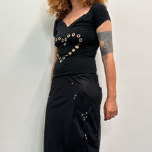 Load image into Gallery viewer, Top Moschino Jeans 80s by Franco Moschino – Cuori in Borchie Dorate
