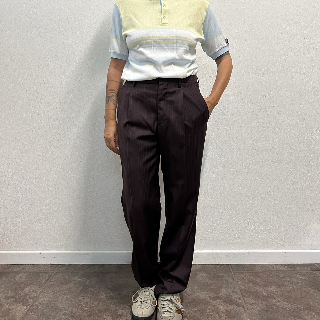 Pantalone Prada gessato marrone Y2K