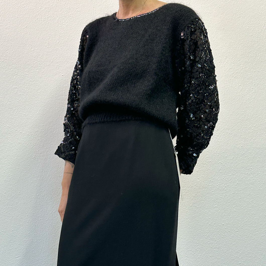 Maglione mohair paillettes 80s