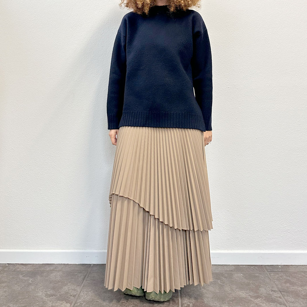 Maglione lana follata blu