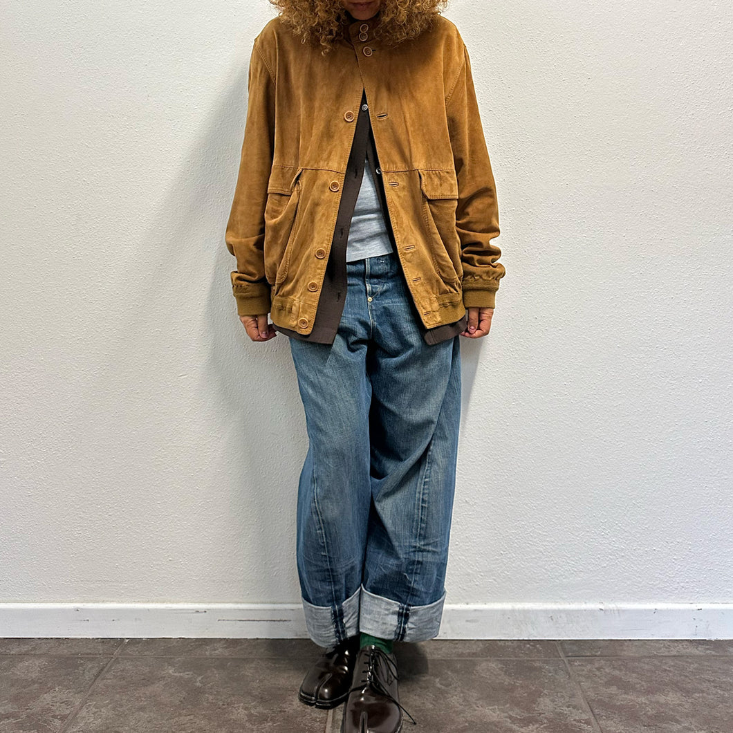 Bomber scamosciato Mabrun anni ’90 – Marrone medio chiaro – Over Tg 52