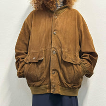 Load image into Gallery viewer, Bomber scamosciato marrone cioccolato – Anni ’80 – Over
