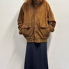 Load image into Gallery viewer, Bomber scamosciato marrone cioccolato – Anni ’80 – Over
