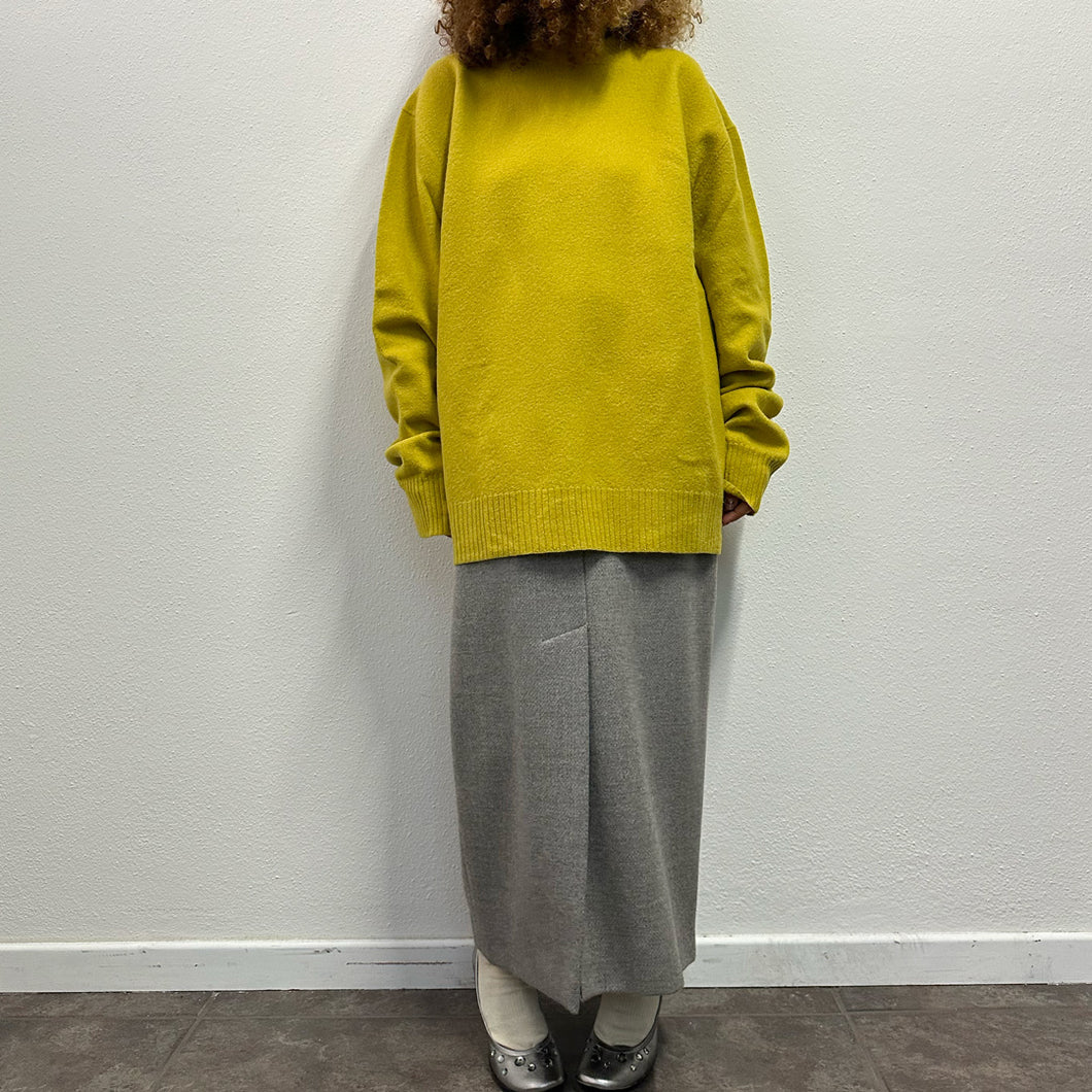 Maglione lana follata coro senape