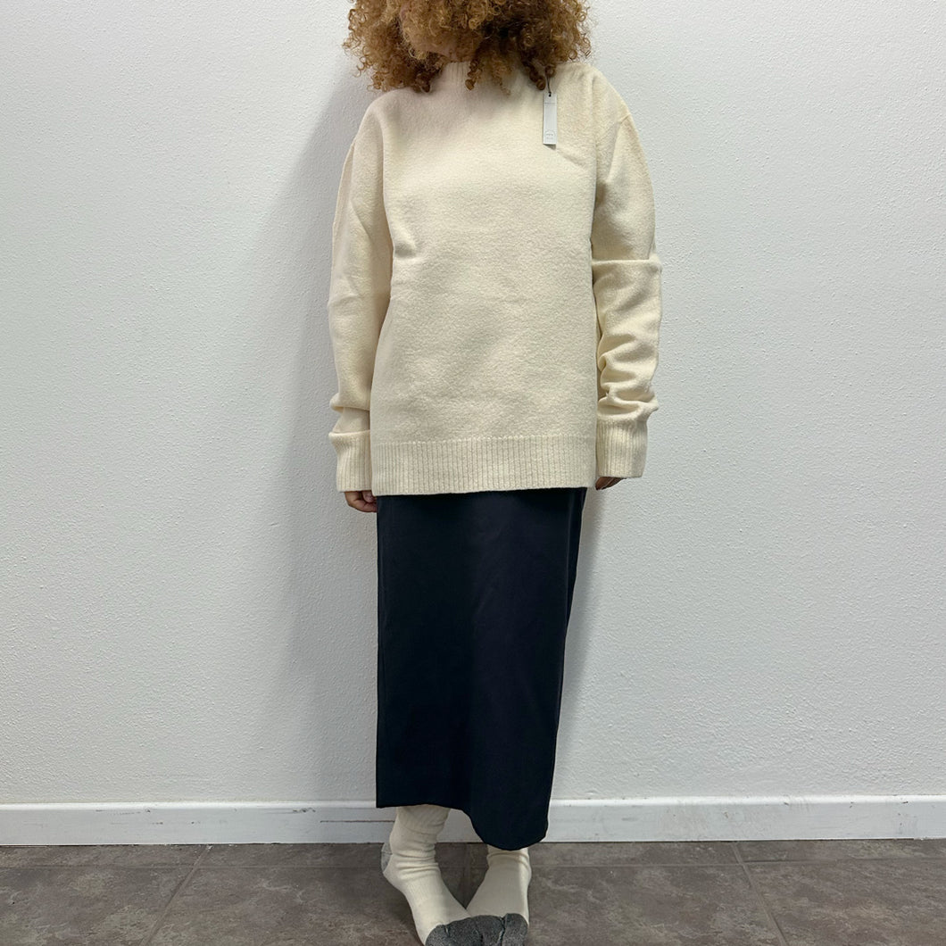 Maglione lana follata bianco