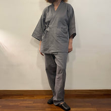 Load image into Gallery viewer, Completo  da lavoro giapponese  Samue grigio in cotone
