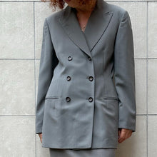 Load image into Gallery viewer, Spezzato  giacca e gonna color grigio salvia 90s
