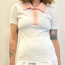 Load image into Gallery viewer, Polo Sergio Tacchini bianca e rosa 70s
